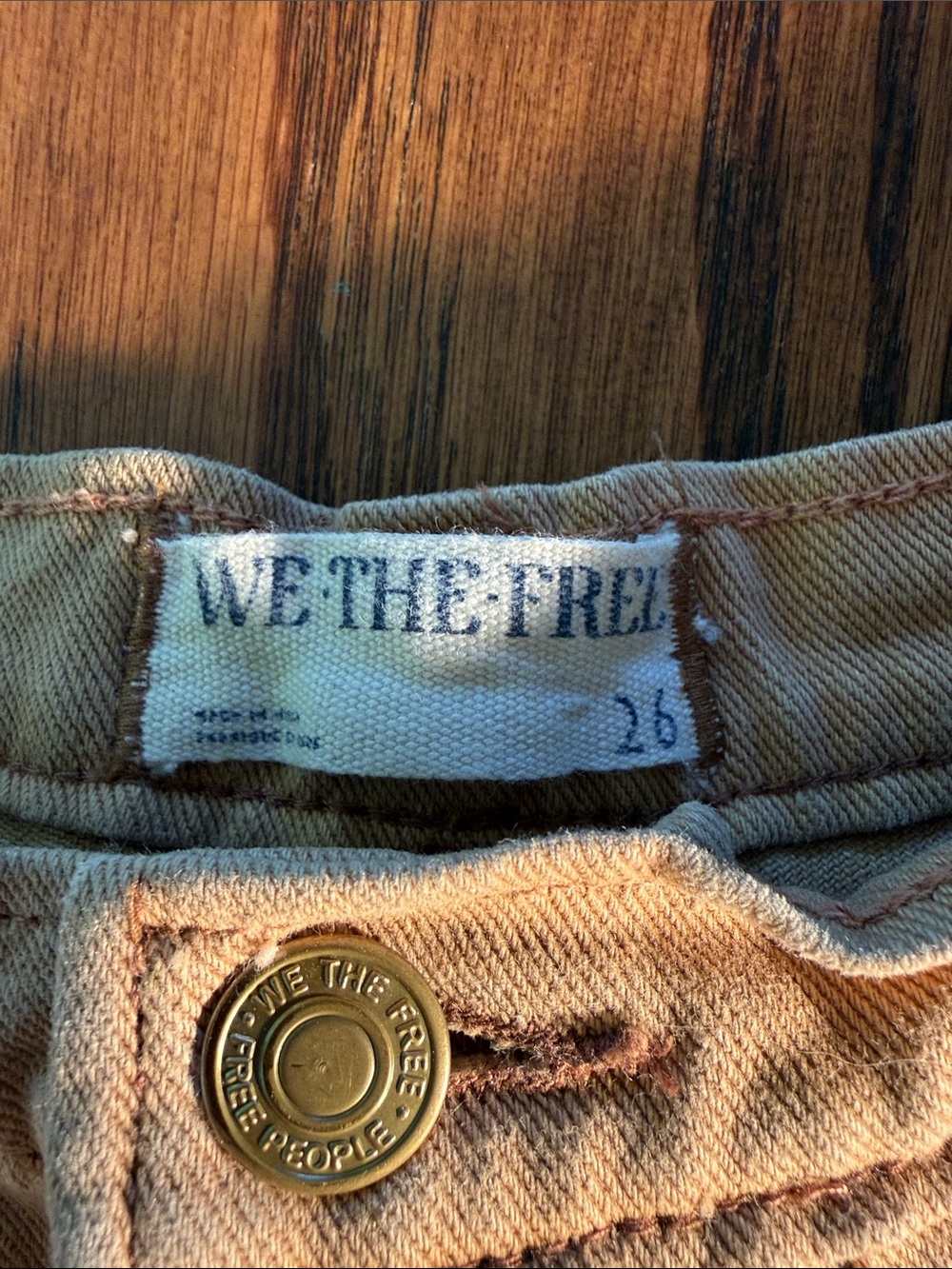 We The Free Boho Crochet Hem Utility Shorts Tan Drawstring Festival 26 - Picture 2 of 16
